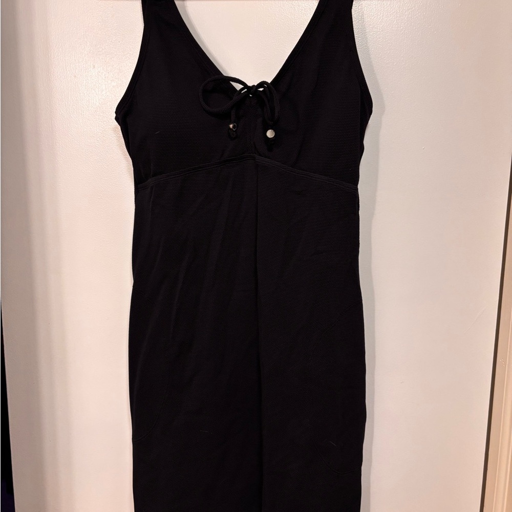 Tommy Bahama Black Mini Beach Dress with Tie Front